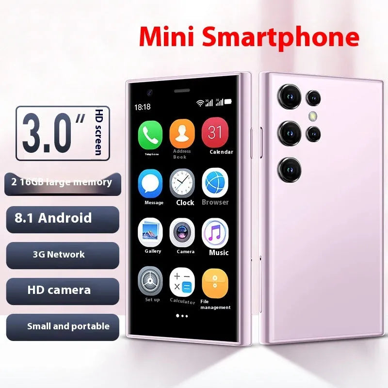 S23PRO XS15 mini smartphone in black, green, or pink purple with Android OS and 3G WIFI connectivity