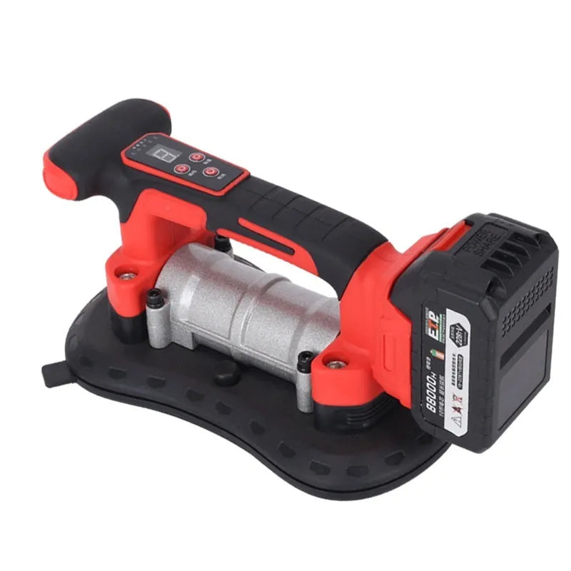21V battery-powered automatic tile laying machine with two batteries and a US plug charger.