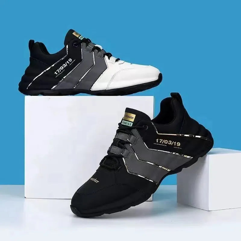 Teenagers casual trainers with mesh lining and thick plastic soles in black and grey colour