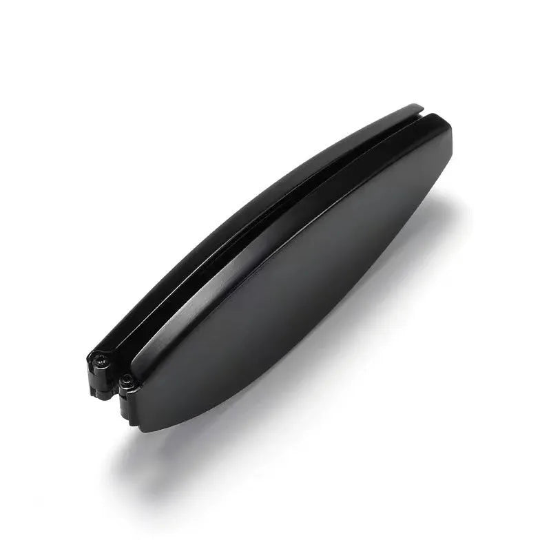 Black retro-style folding reading glasses for men, shown open and folded for pocket storage.