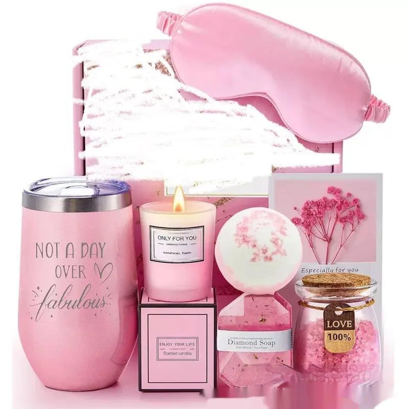 Aromatherapy candle bath gift box with soy wax candles in modern simplicity style.
