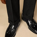 Men's genuine leather tassel loafers in black and coffee colours with pigskin lining