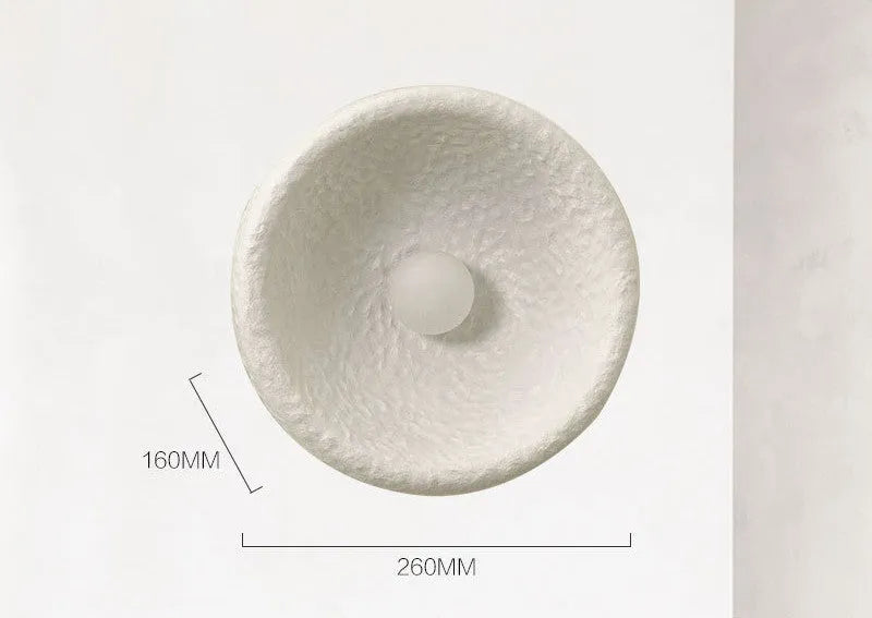 Japanese minimalist wall lamp with resin shade in 20cm, 26cm or 32cm diameter