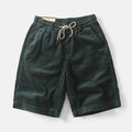Men's khaki cargo shorts with retro American street style and straight-leg design