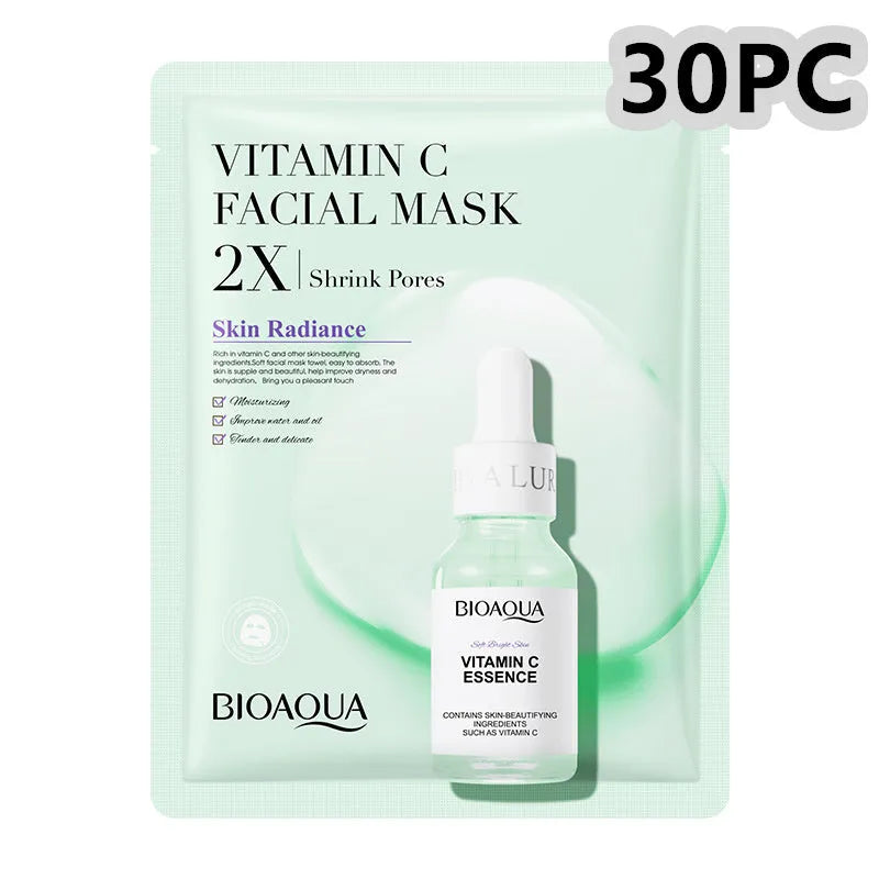 Collagen and hyaluronic acid facial sheet mask in 30g gel format with Vitamin C and Centella Asiatica options
