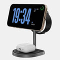 Three-in-one basketball magnetic wireless charger with aluminium alloy body in black, red blue, or silver grey
