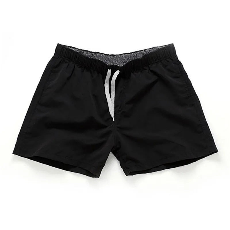 Men's straight leg beach shorts in multiple colours with grinding process polyester fabric