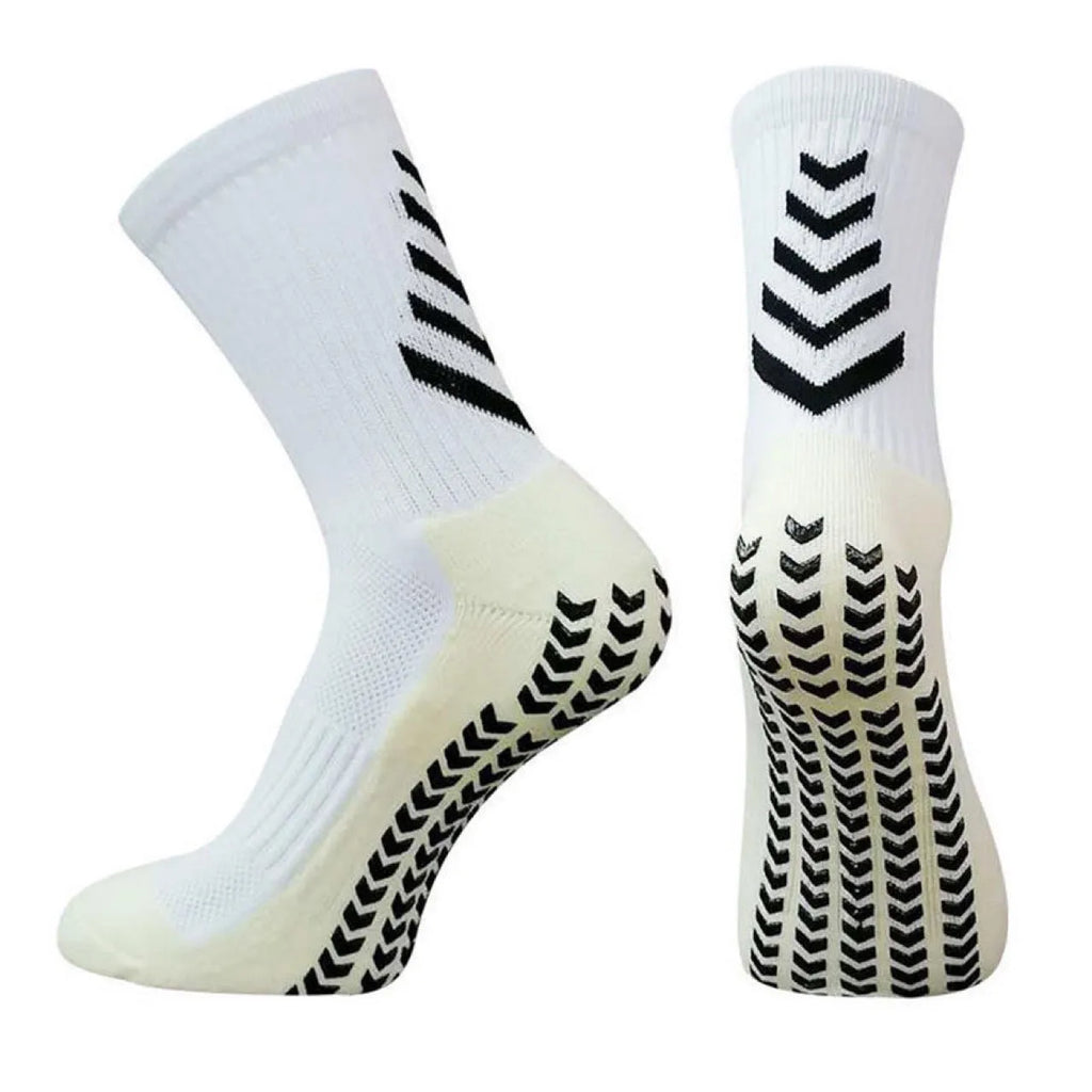Men's mid-calf athletic socks with silicone grip pattern in multiple colour options