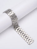 Stainless steel watch band for Samsung Galaxy Watch in silver, black, titanium, blue and coloured options.