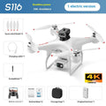 Black HD brushless UAV drone with four-side obstacle avoidance sensors and camera visible on compact plastic frame
