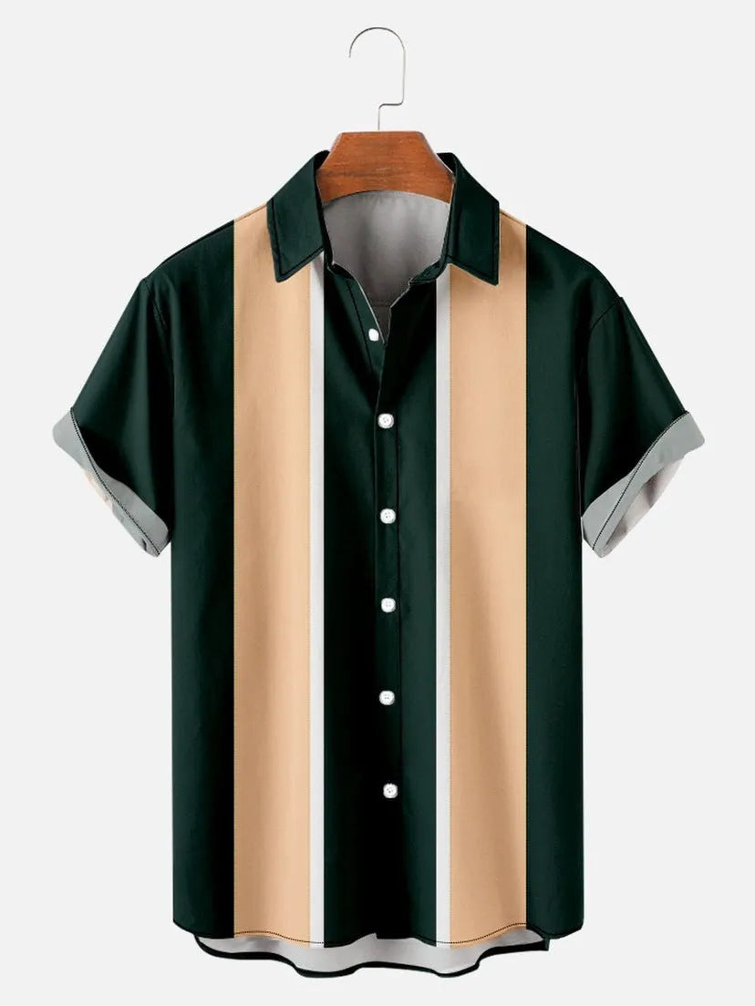 Men's slim fit short sleeve shirt with 3D printed floral pattern in various colours