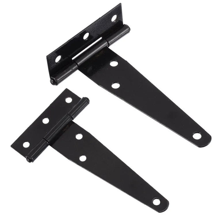 Fixed T-shaped iron hinge for wooden doors with straight arm and 175-degree opening