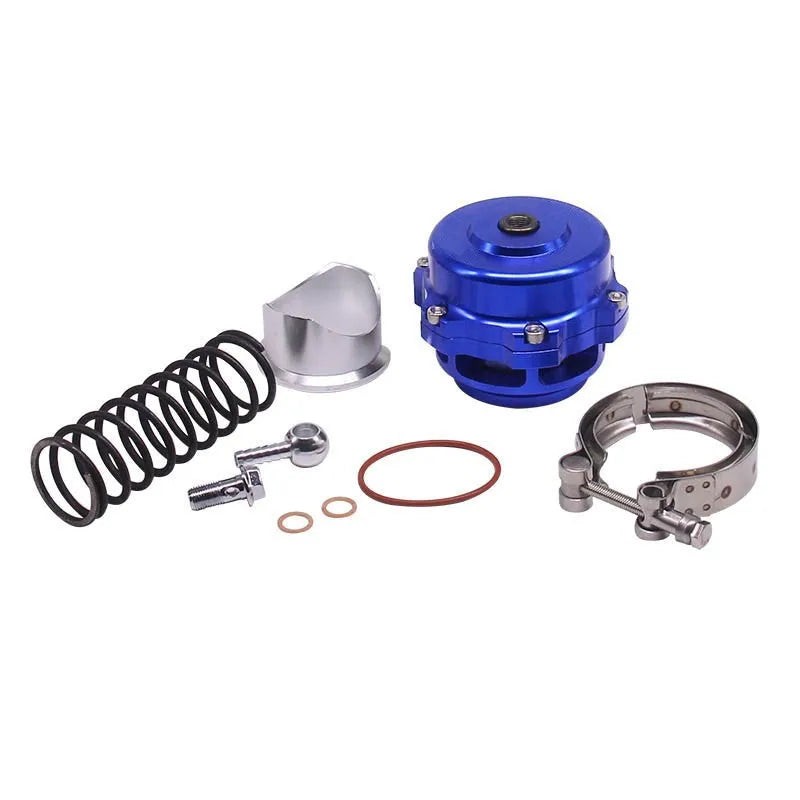 Aluminium alloy turbo blow-off valve in 50mm size showing colour options