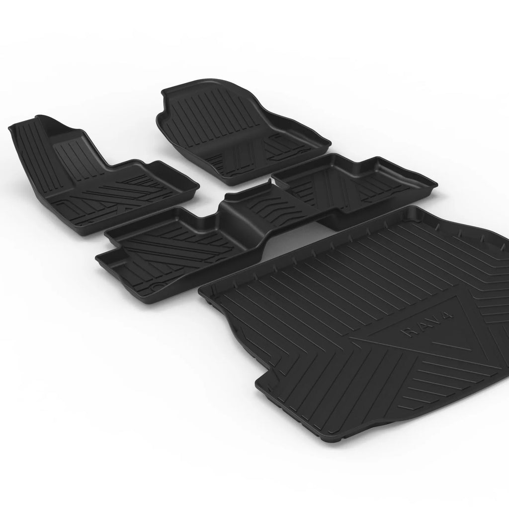 Black carbon fibre pattern TPE car boot liner protecting vehicle interior