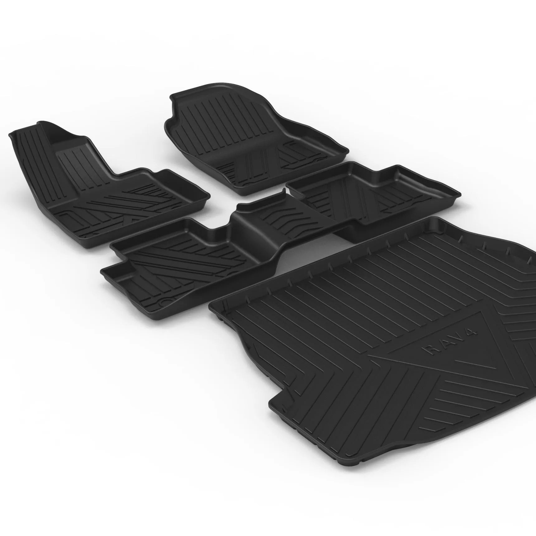 Black carbon fibre pattern TPE car boot liner protecting vehicle interior