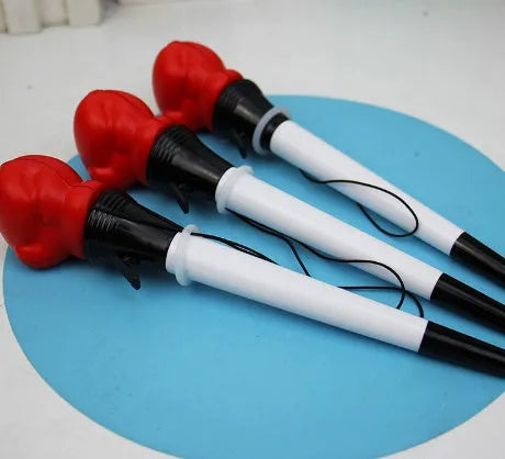 Set of four black ink pressure relief pens with bullet 0.7mm tips and plug-in sleeve ejection design.