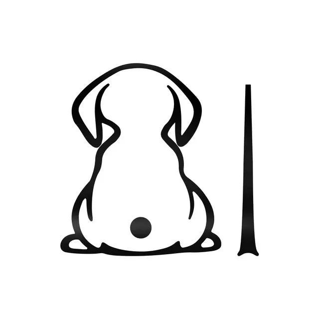 Wiper back shadow dog car sticker with cartoon cat pattern on a car rear window