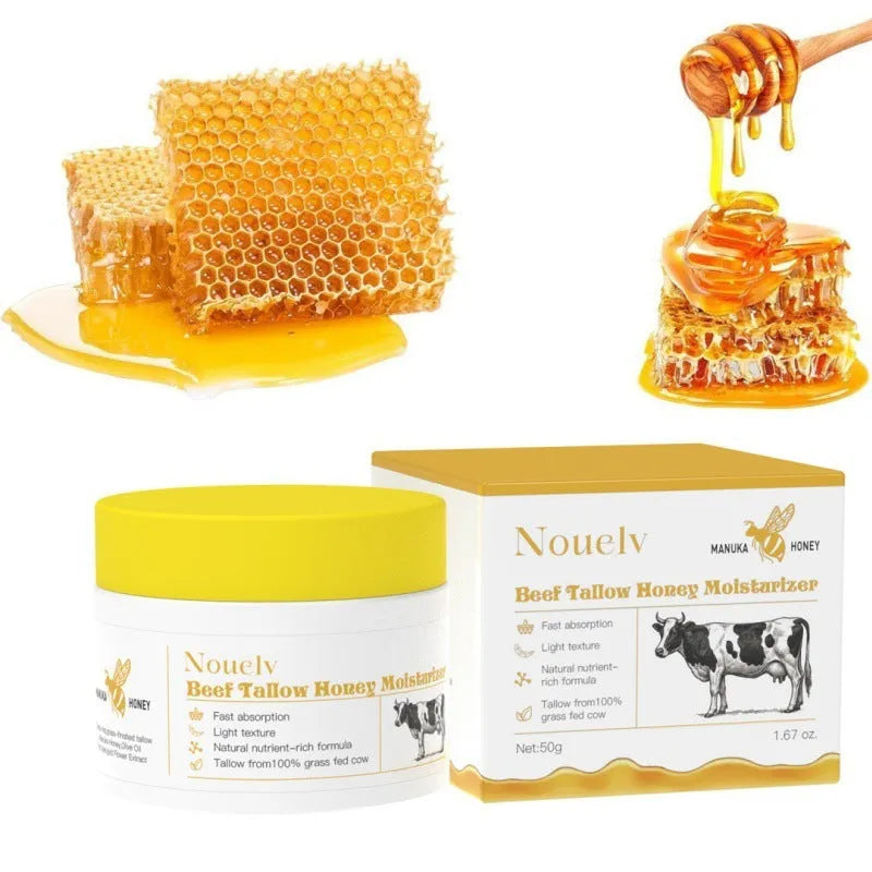 50g pot of honey tallow moisturising cream for dry and combination skin