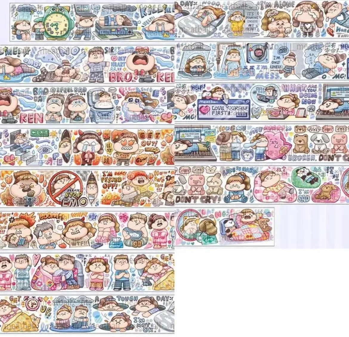 Cartoon character stickers for haemorrhoid tape packaging decoration on Japanese paper