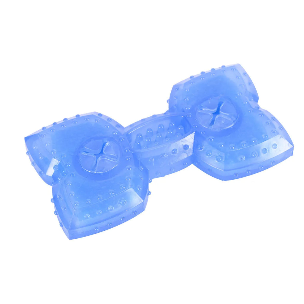 Freezable dog teething chew toy with non-toxic materials and purified water cooling