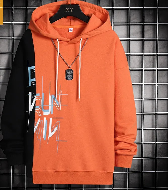 Hip hop alphabet Korean hoodie man long sleeve pullover in polyester fibre