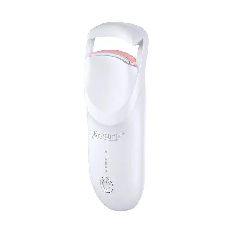 Electric eyelash curler with USB charging cable in cream white, maca pink or vanilla apricot colour options