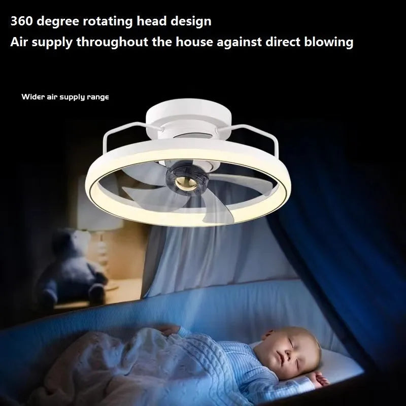 500mm diameter ceiling fan lamp with integrated light fitting in modern design with polycarbonate blades