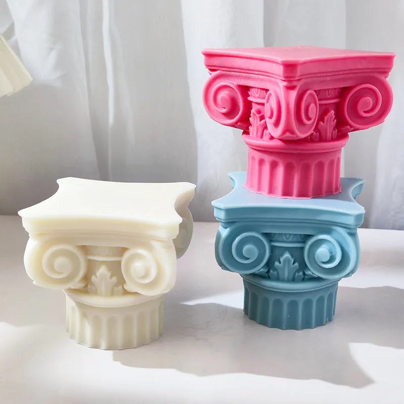 Silicone Roman pillar mould for candle making and craft decoration