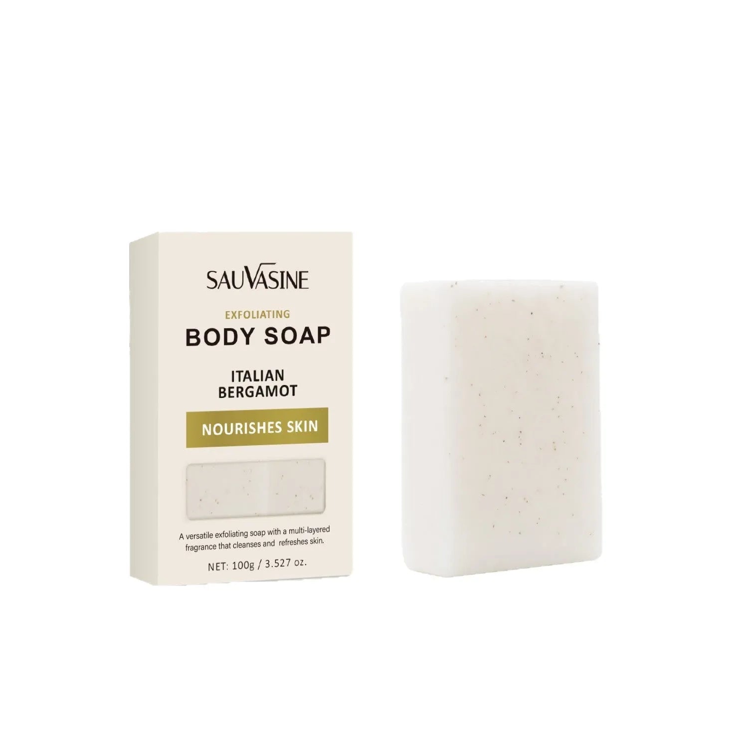 Exfoliating body soap bar with SWX-A386 colour variant for manual cleansing and moisturising