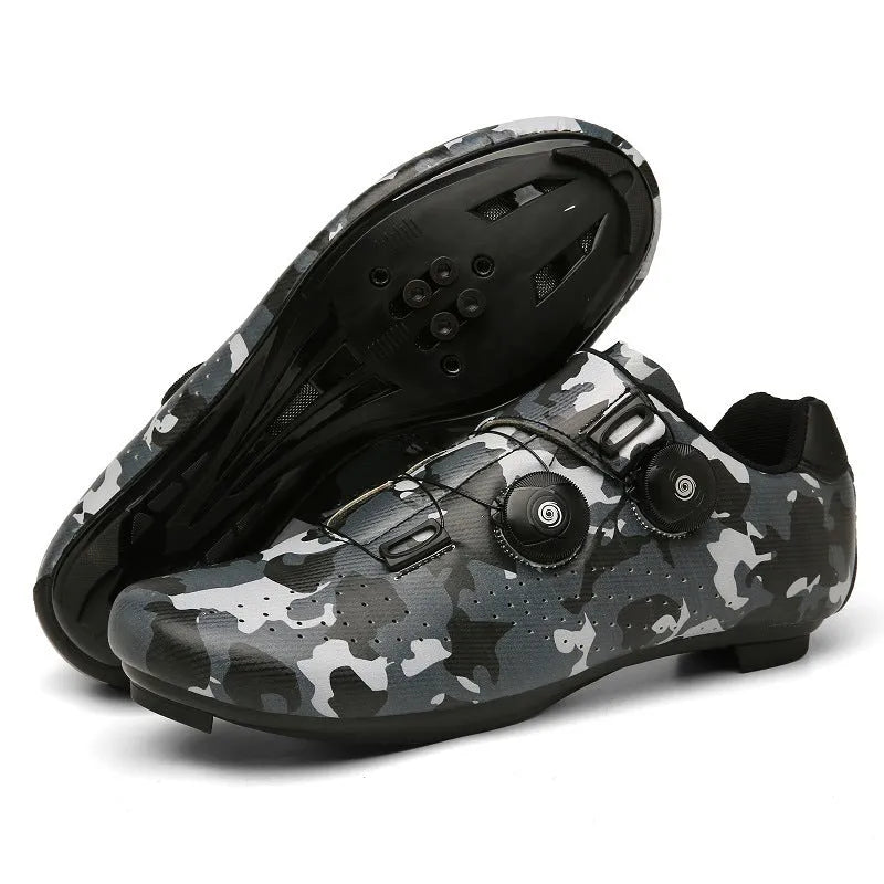 Outdoor sports road bike cycling shoes with cleat compatibility in multiple colours