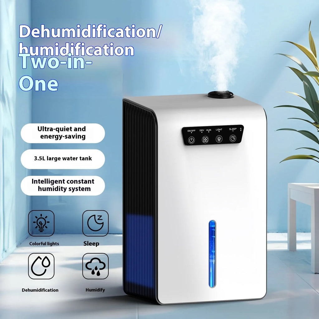 Milky white plastic household dehumidifier for bedrooms and small spaces up to 20 square metres