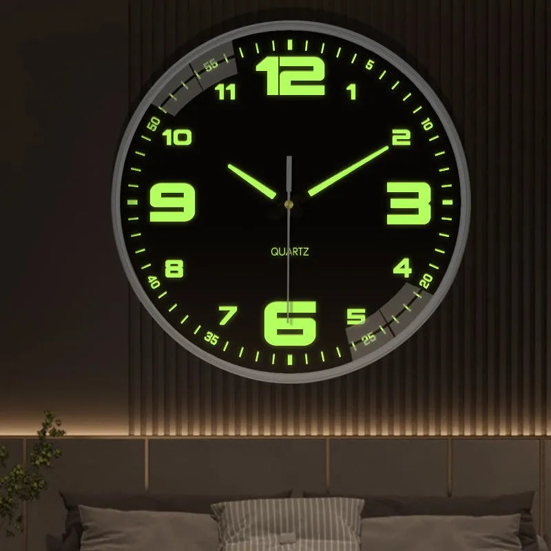 8 inch luminous wall clock with modern design and plastic casing