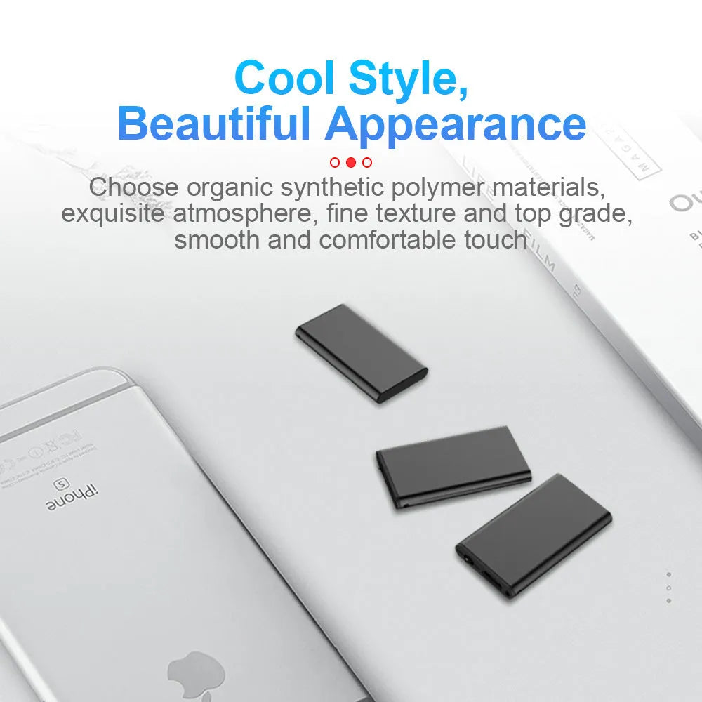 Silver aluminium alloy voice control recording pen with micro-USB port.
