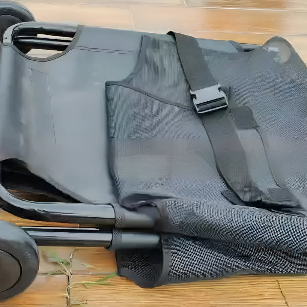 Large black foldable aluminium alloy pet stretcher with carry handles for emergency dog transport