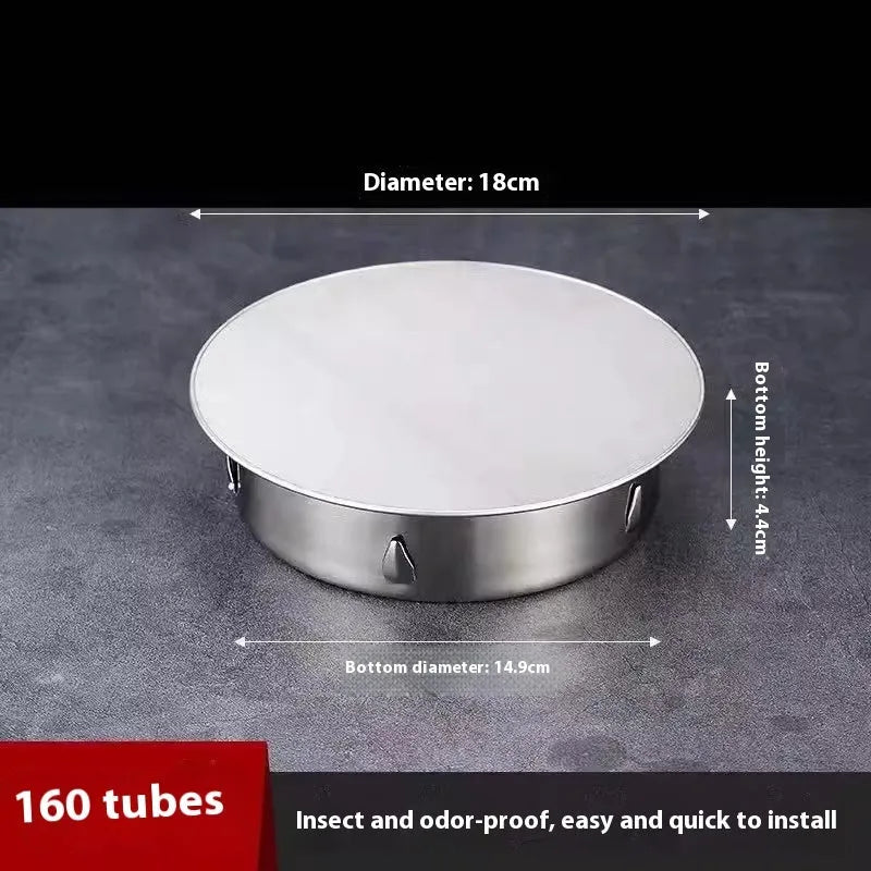 Stainless steel deodorant floor drain seal cover with modern inlay design