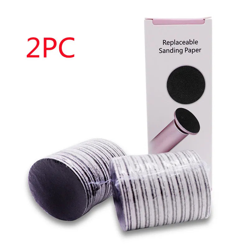 Electric foot callus remover with 60 replacement sandpaper discs, pink and black variants
