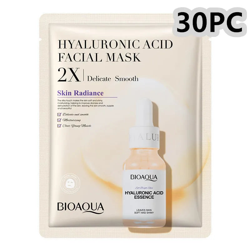 Collagen and hyaluronic acid facial sheet mask in 30g gel format with Vitamin C and Centella Asiatica options