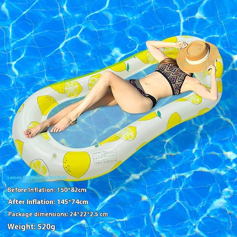 PVC inflatable floating row pool float in a choice of colours and designs including watermelon and flamingo.
