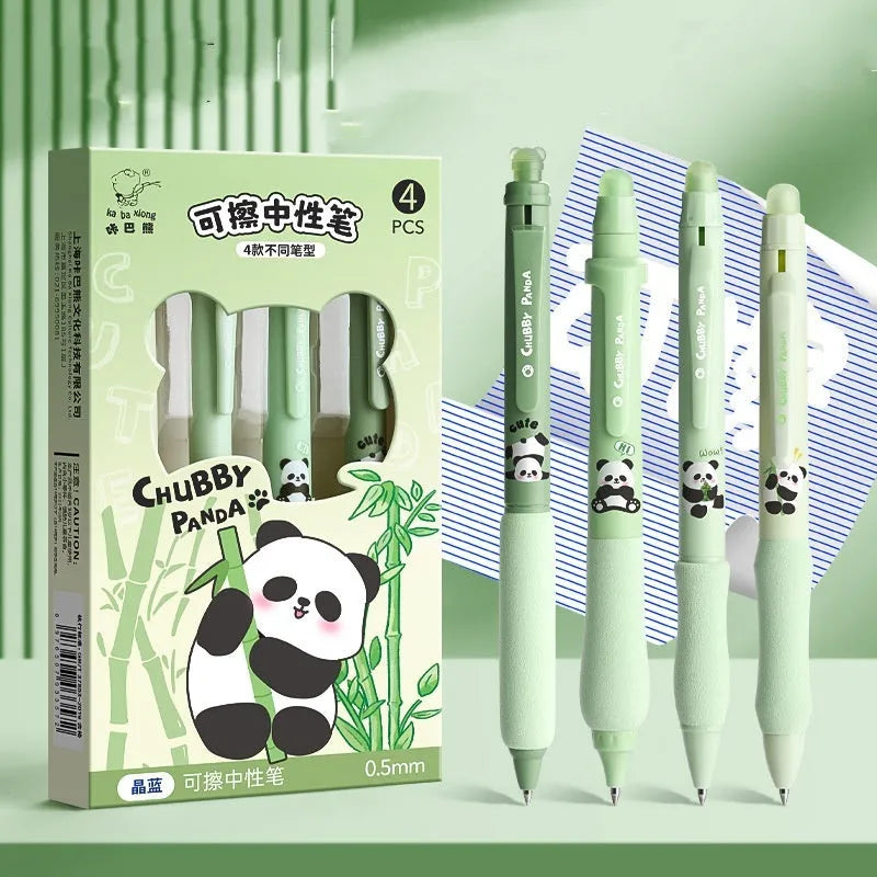 Cartoon erasable gel pen with 0.5mm tip in panda, bear or yellow hooded design