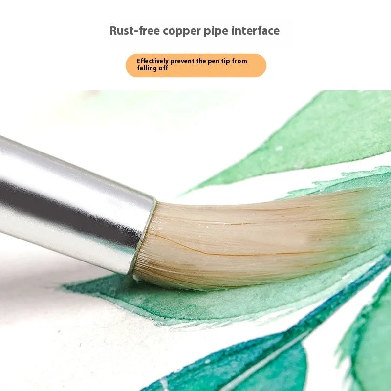 Six pointed wooden-handle wool brushes for detailed artistic line work.