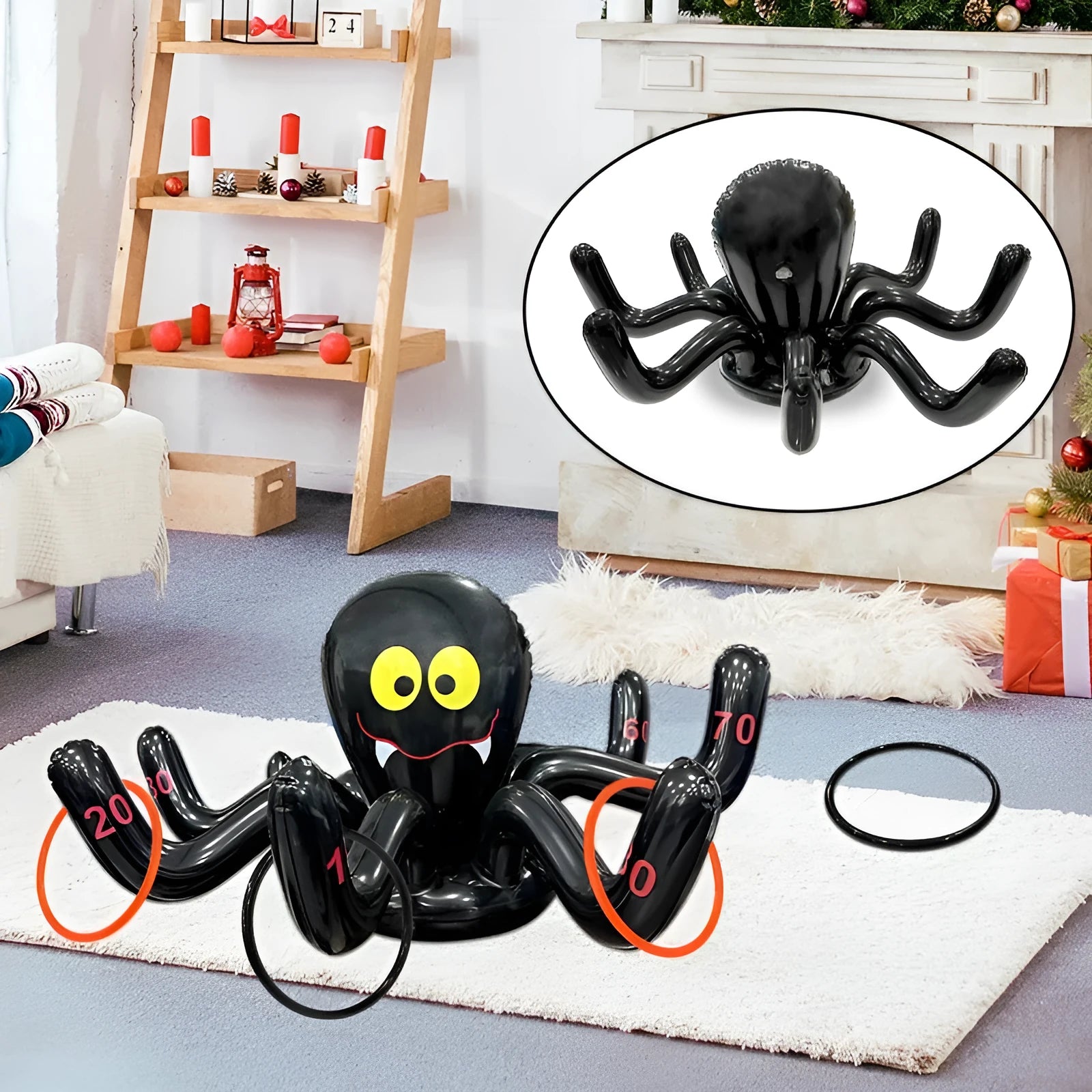 Ghost festival inflatable octopus ferrule throwing toy in multiple colour options for teenagers