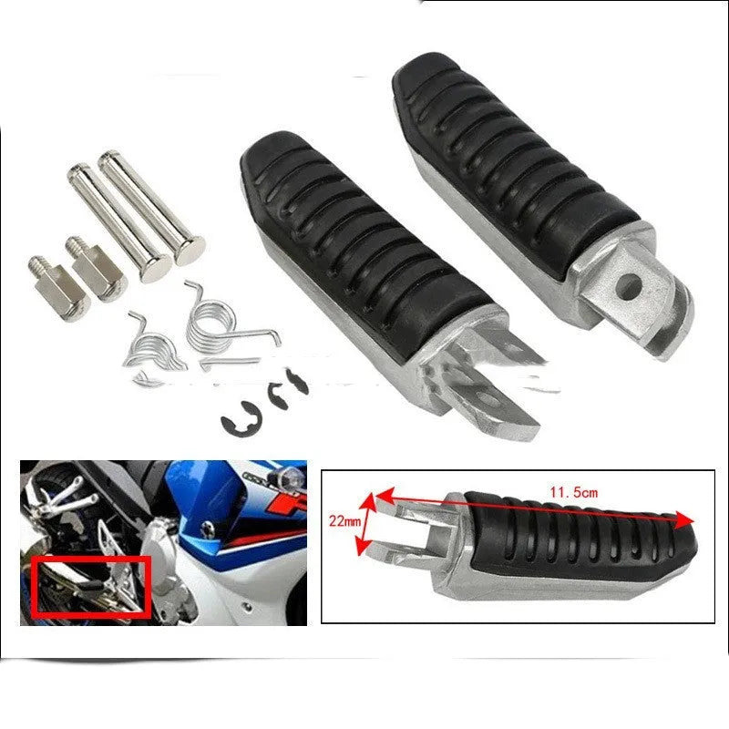 Black aluminium alloy motorcycle foot peg set for Suzuki GSX and V-Strom models