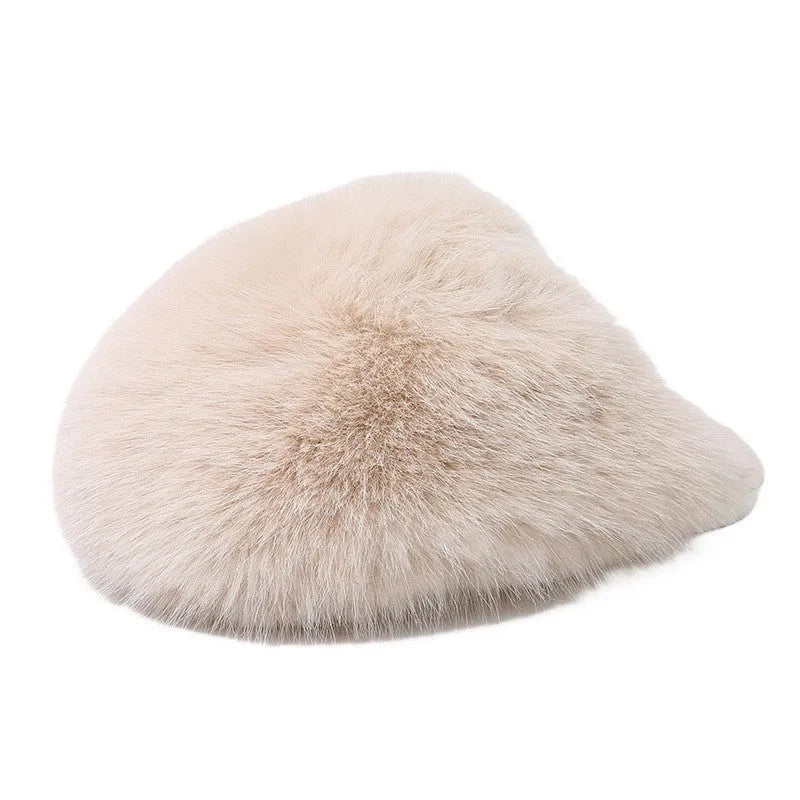 Thickened solid colour baotou slippers with plush upper and rubber sole, available in multiple colours and sizes for couples