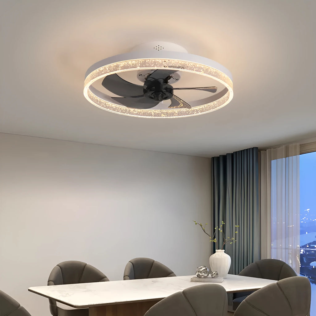 Nordic style ceiling fan lamp with LED lighting and 50cm blades in multiple colour options
