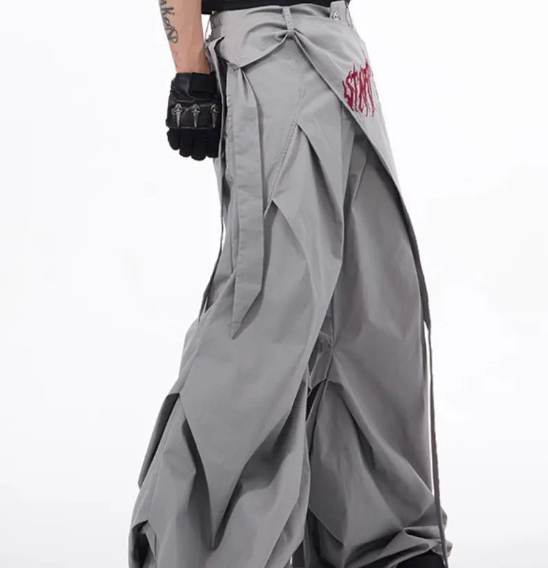 Boys summer wide-leg trousers in Korean style showing black and grey colour options