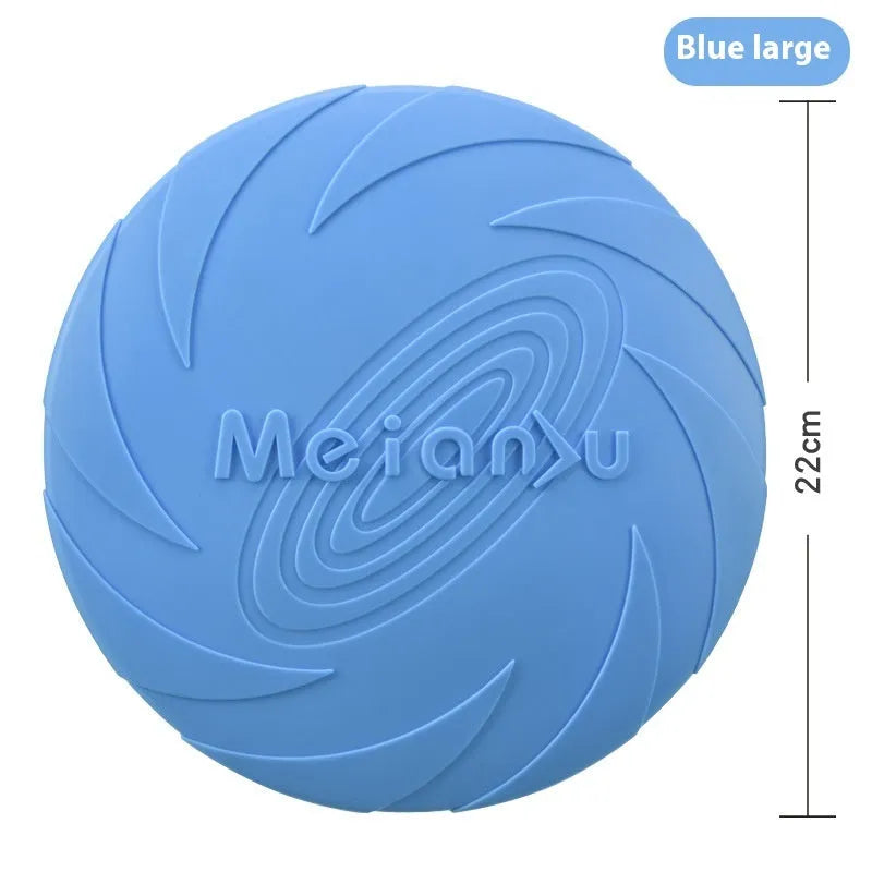 Soft rubber dog flying disc toy in red, blue or green colour for outdoor walking and travel