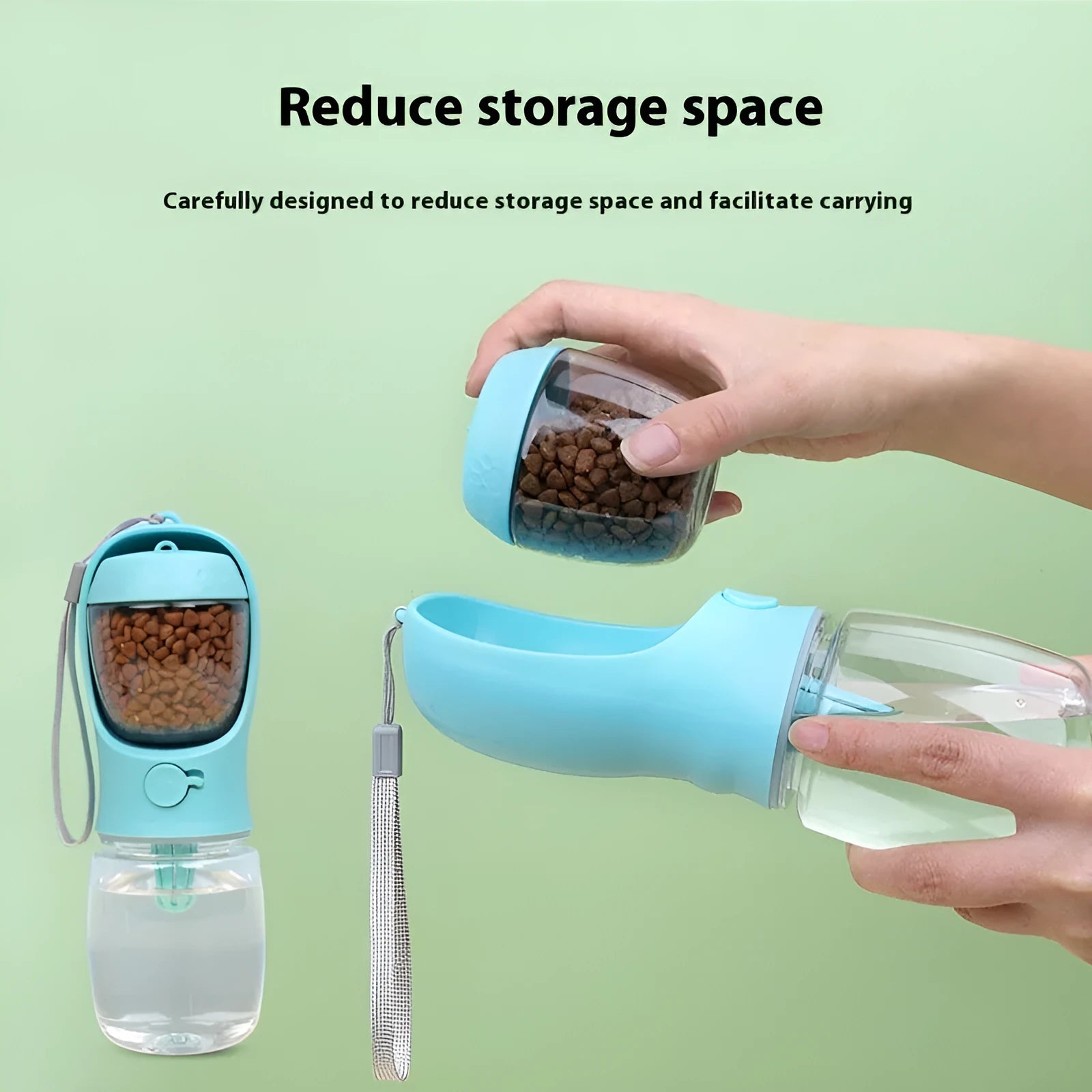 Dual-use portable dog water cup with split water grain design in selected colour and capacity