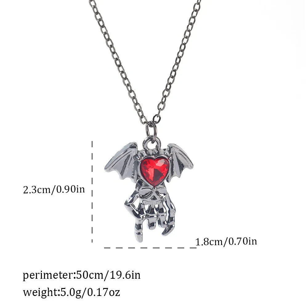 Halloween spider bat necklace with electroplated zinc alloy pendant showing gothic design options