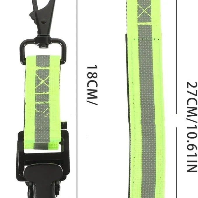 Fluorescent green metal buckle gloves clamp with reflective tape for industrial safety belts
