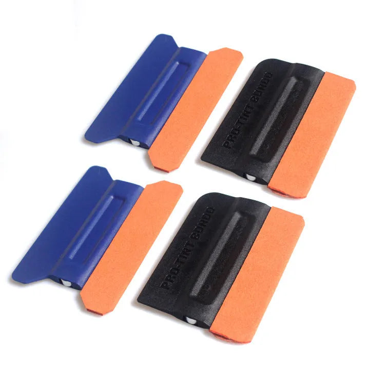 Car colour change film scraper tool with deerskin or wool pad for vinyl wrap application
